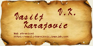 Vasilj Karajović vizit kartica
